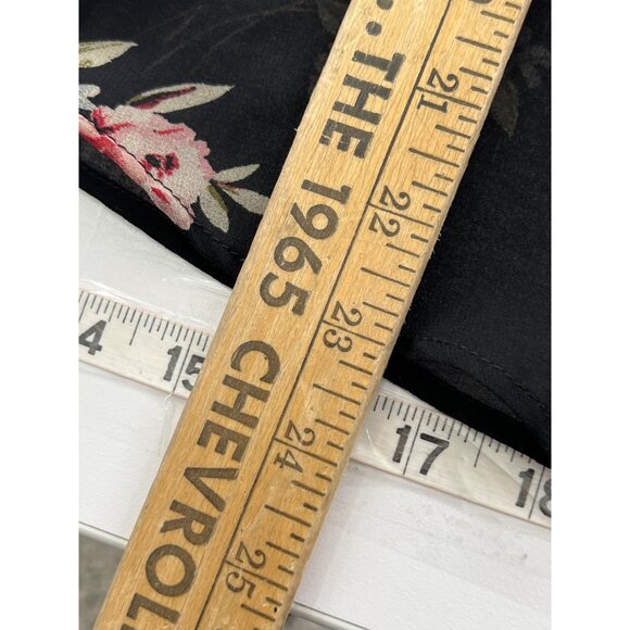 Zara Basic Size XS Floral Sheer Blouse Black Ruffle Bell Sleeve Fairygoth - Picture 7 of 10